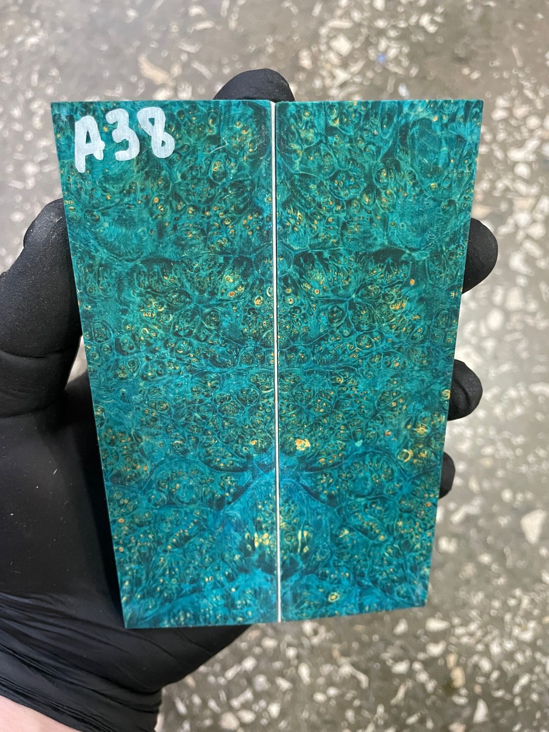 Maple burl stabilized pair scales 5.23-1.65-0.43 inch A38