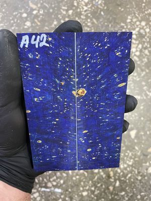 Stabilized maple burl knife scales pair with natural burl grain pattern – premium wood for custom knife handles A42