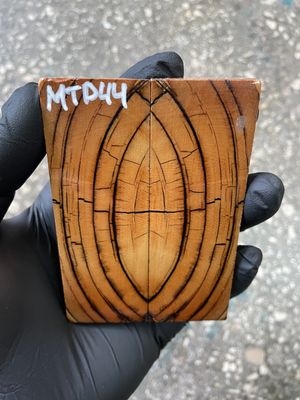 stabilized mammoth tusk knife scales pocket knife pair fossil material MTP44