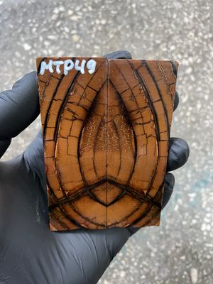 stabilized mammoth tusk knife scales pocket knife pair fossil material MTP49