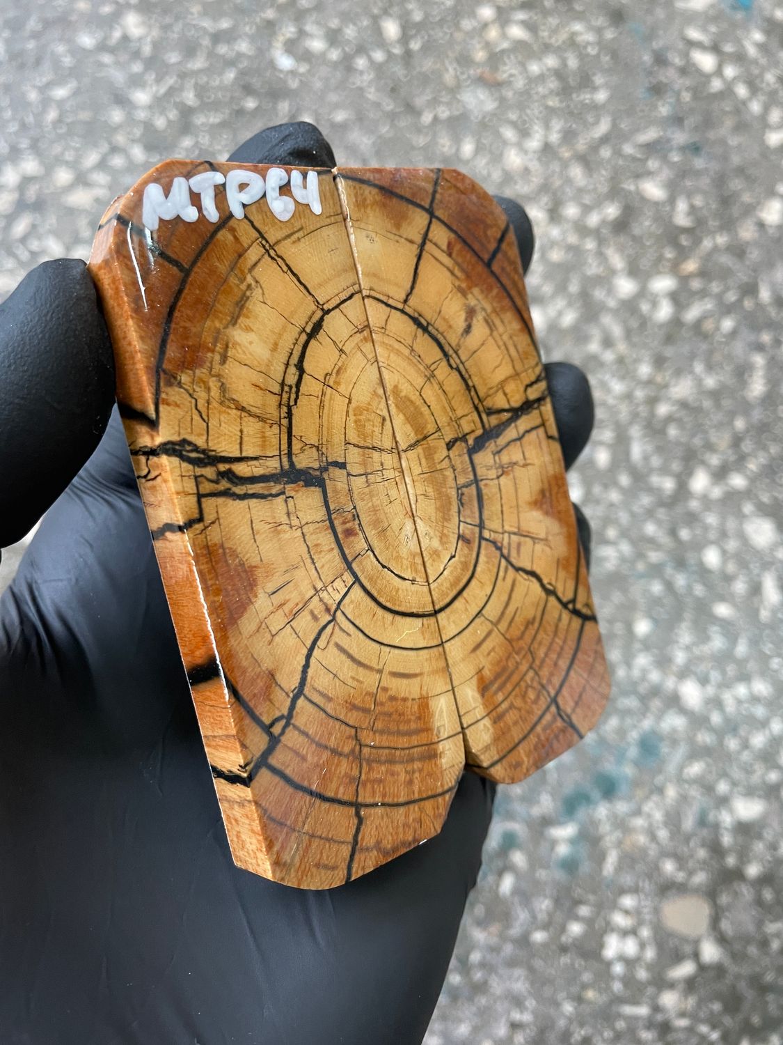 mammoth tusk scales for pocket knife handle stabilized ivory pair unique pattern