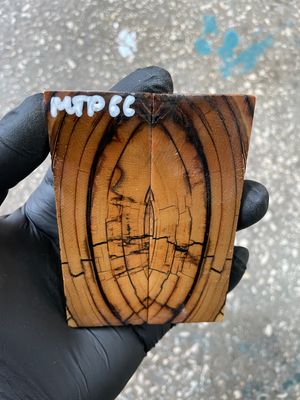 stabilized mammoth tusk knife scales pocket knife pair fossil material MTP66