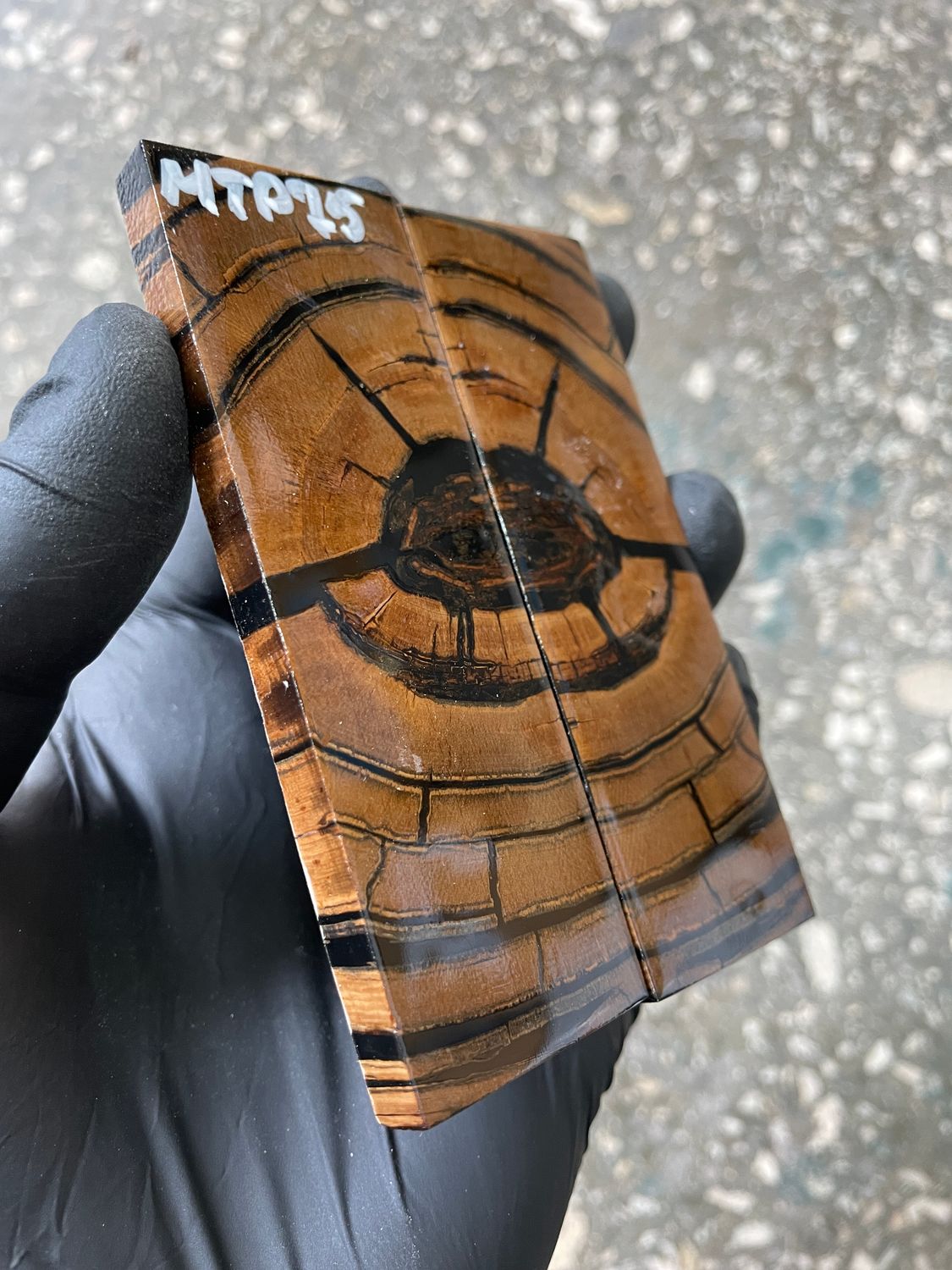 mammoth tusk scales for pocket knife handle stabilized ivory pair unique pattern