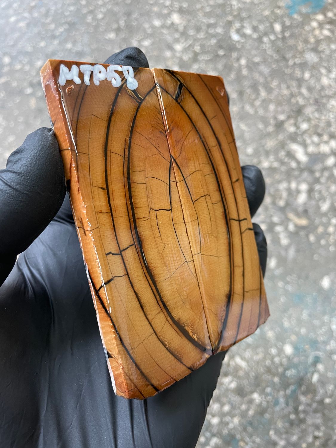 mammoth tusk scales for pocket knife handle stabilized ivory pair unique pattern