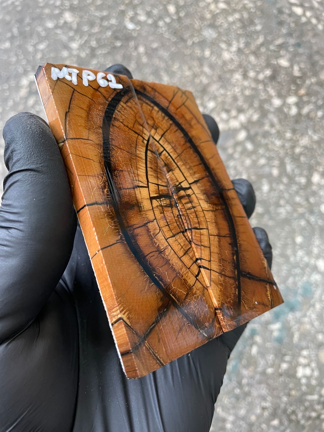 mammoth tusk scales for pocket knife handle stabilized ivory pair unique pattern