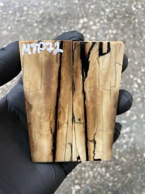 stabilized mammoth tusk knife scales pocket knife pair fossil material MTP72