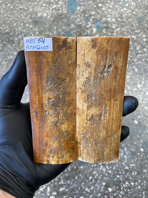 mammoth bark scales pair for knife handle MBT54