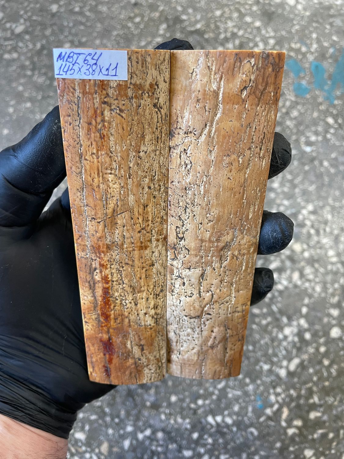 
mammoth bark scales pair for knife handle MBT64