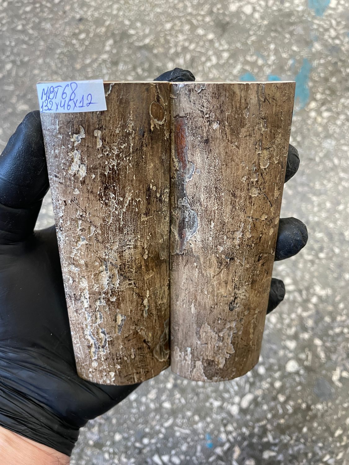 mammoth bark scales pair for knife handle MBT68