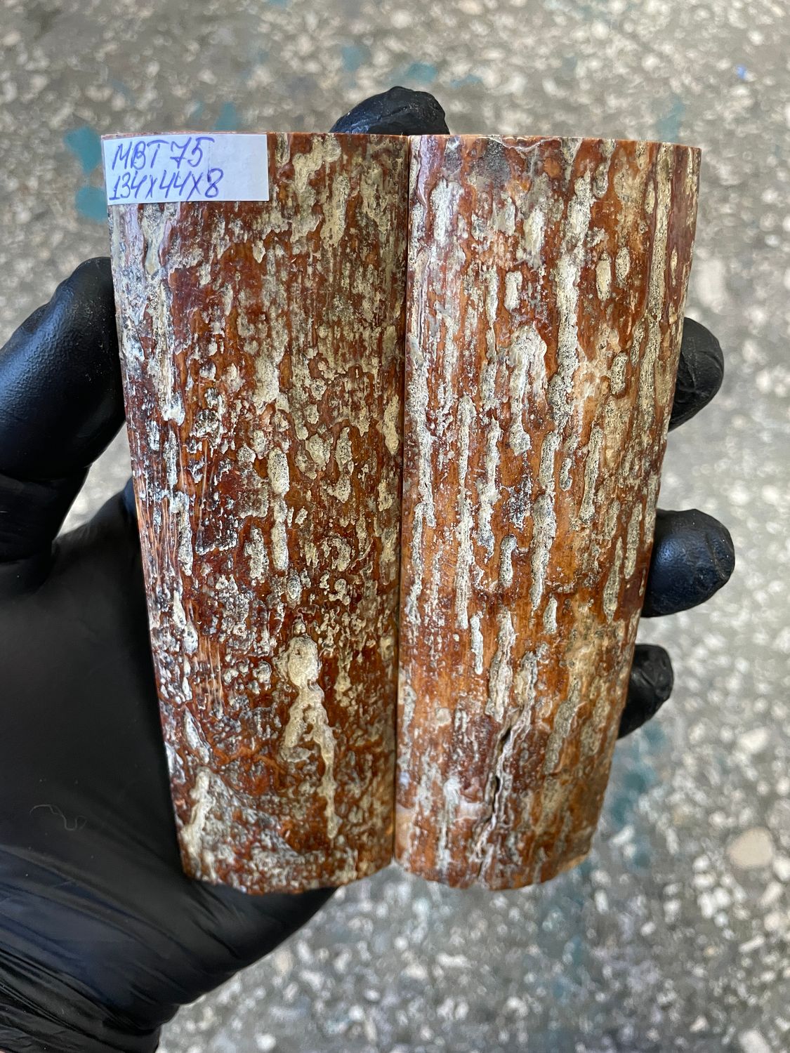 
mammoth bark scales pair for knife handle MBT75