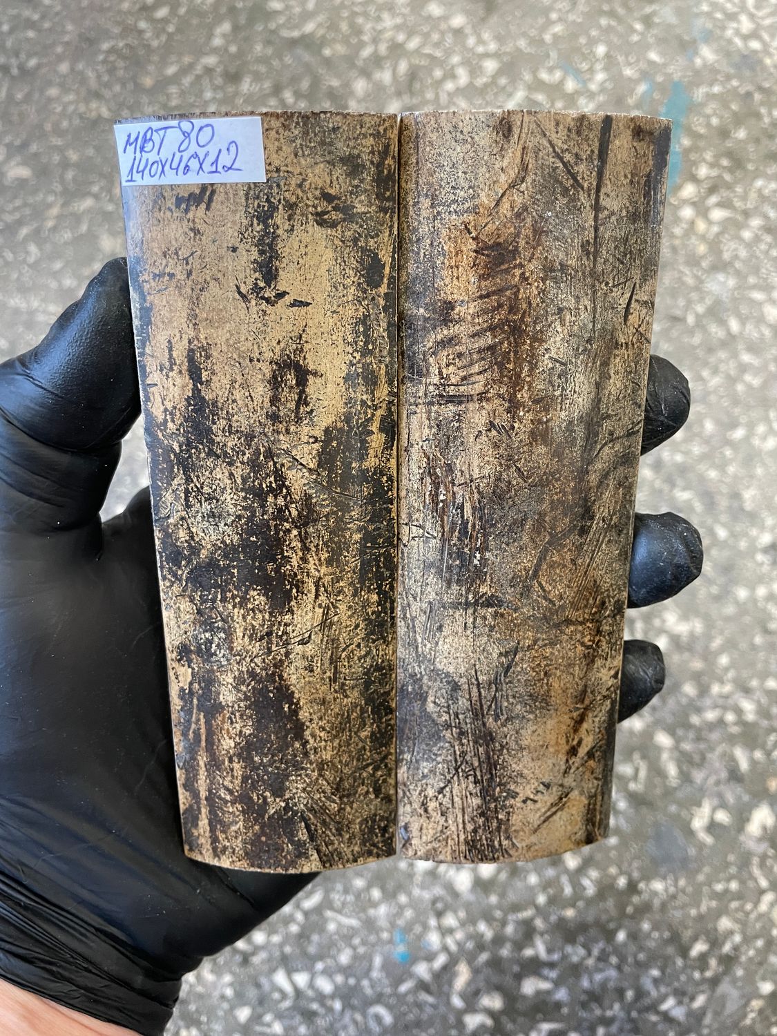 mammoth bark scales pair for knife handle MBT80