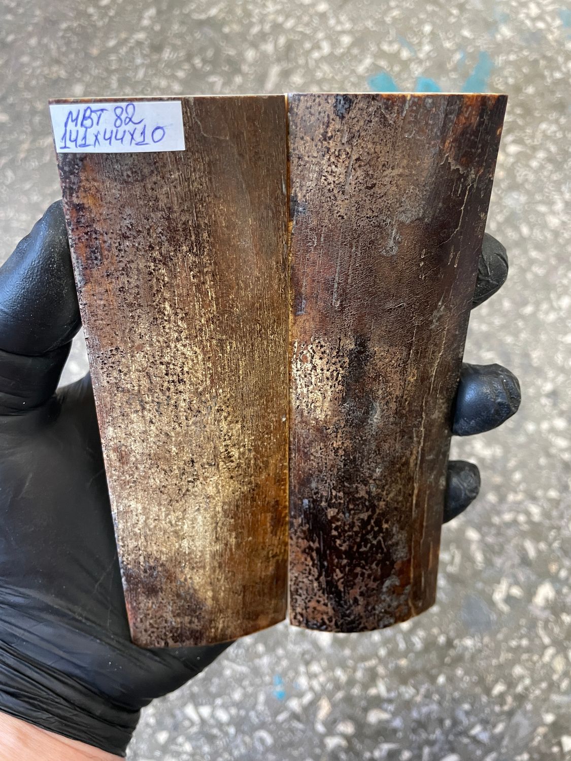 mammoth bark scales pair for knife handle MBT82