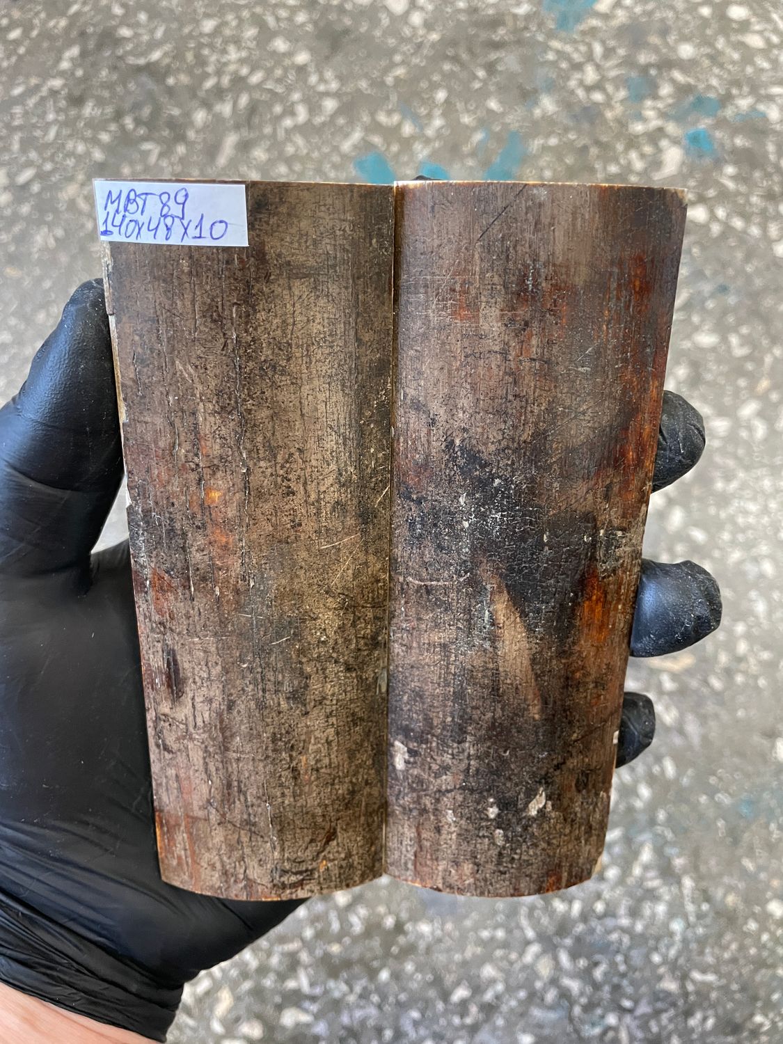 mammoth bark scales pair for knife handle MBT89