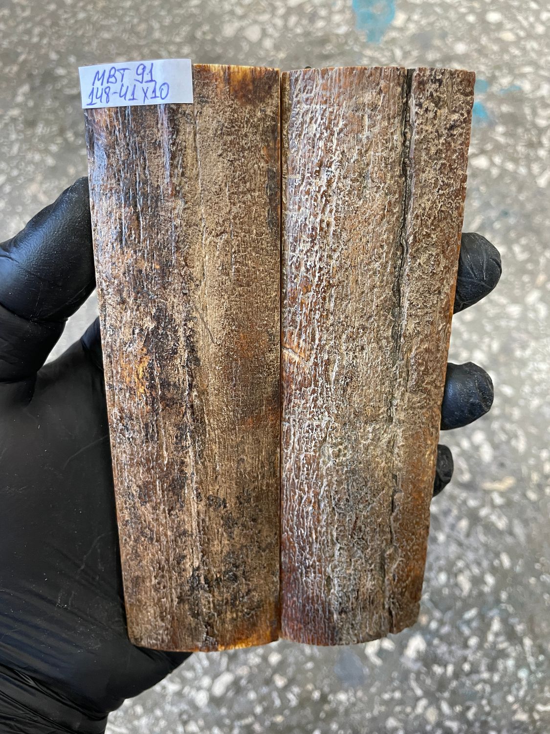 mammoth bark scales pair for knife handle MBT91