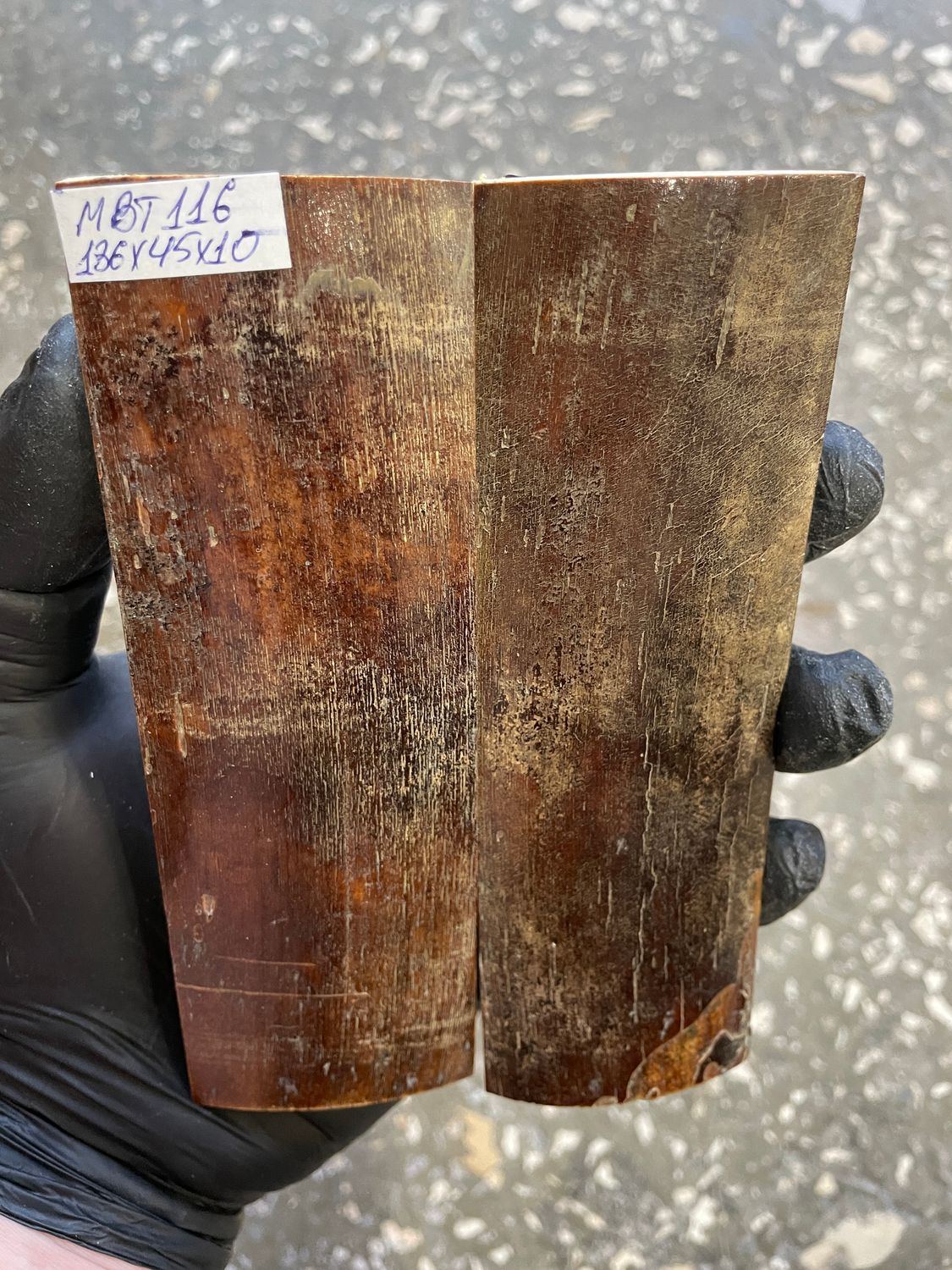 mammoth bark scales pair for knife handle MBT116