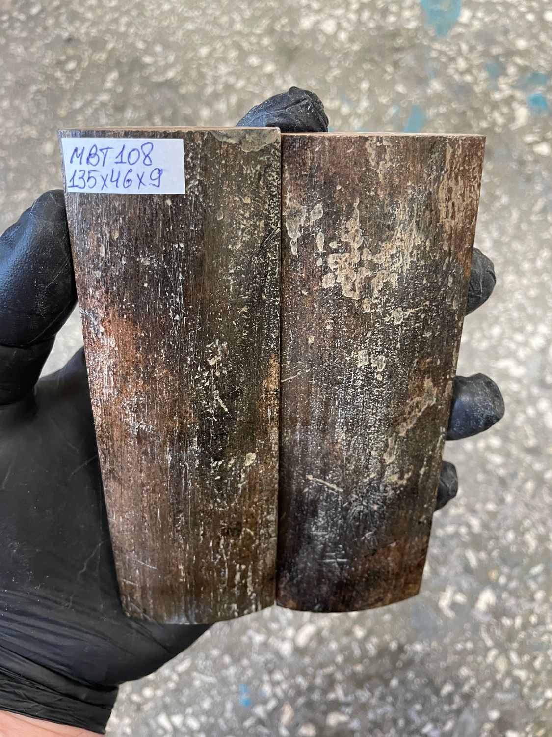 mammoth bark scales pair for knife handle MBT108