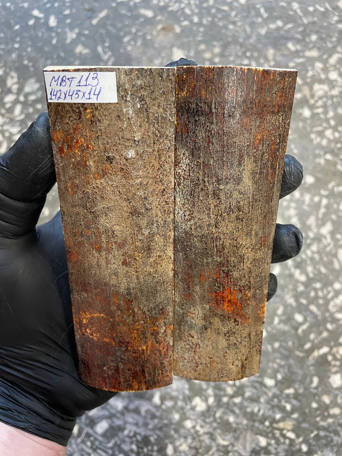 mammoth bark scales pair for knife handle MBT113