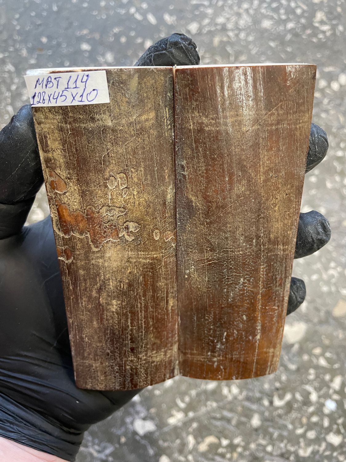 
mammoth bark scales pair for knife handle MBT114