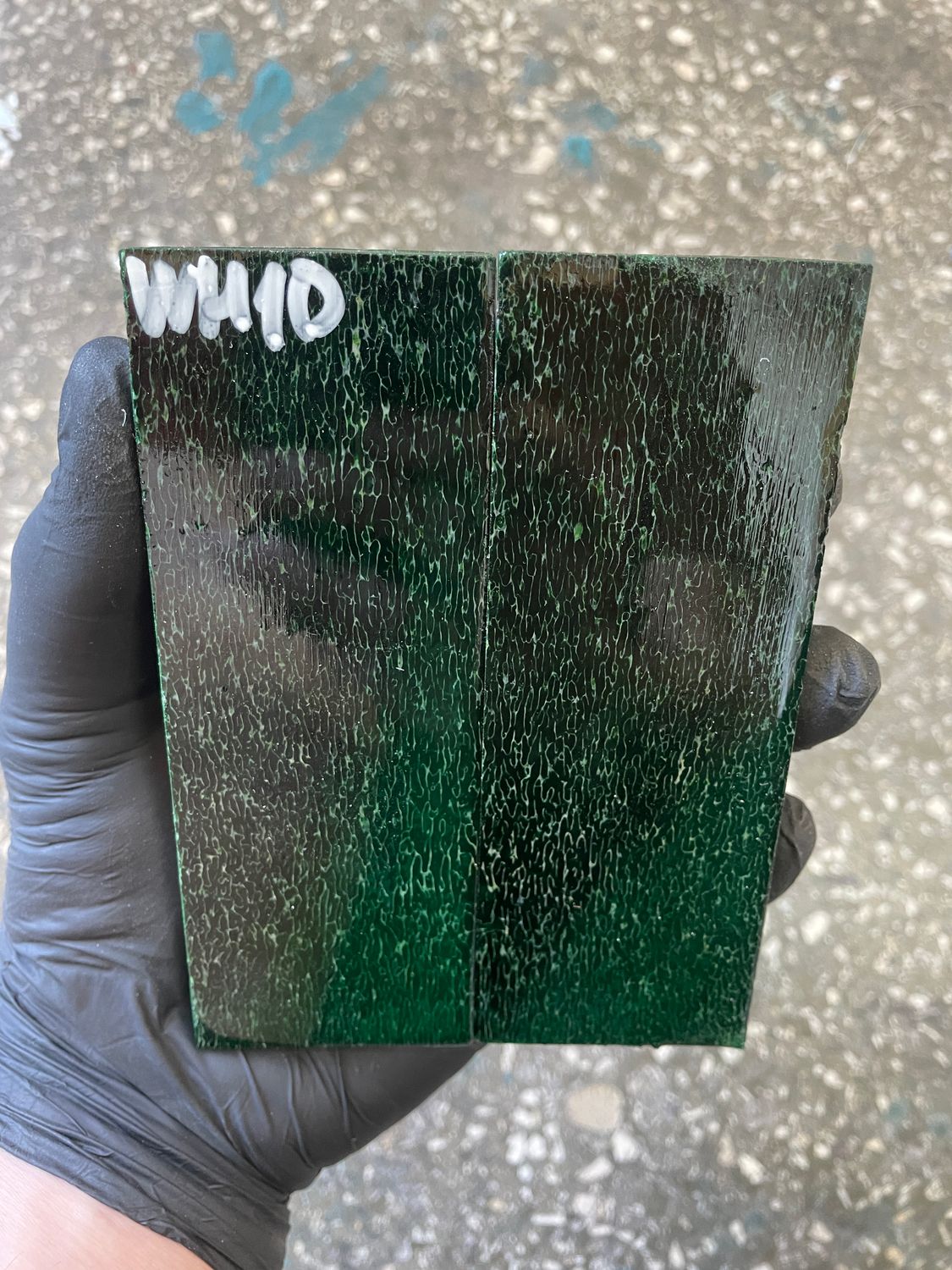 stabilized whale vertebra knife scales pair fossil handle material 5.11 inch WH10