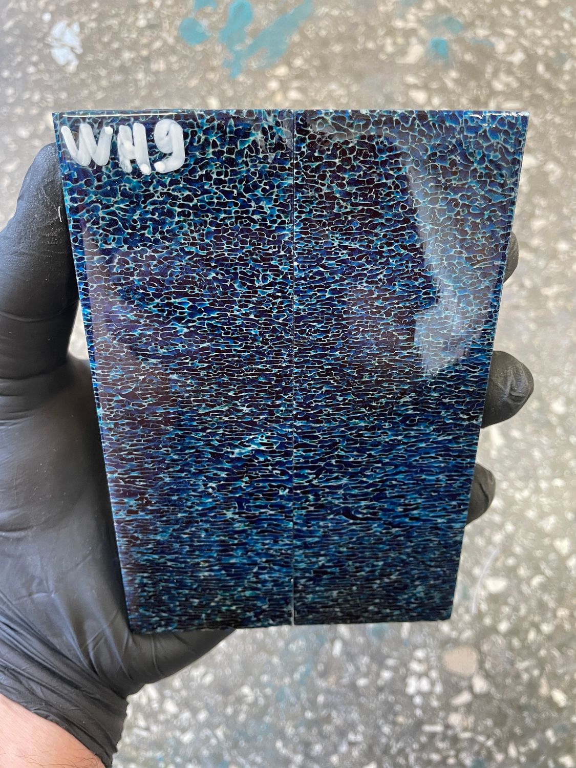 stabilized whale vertebra knife scales pair fossil handle material 5.23 inch WH9