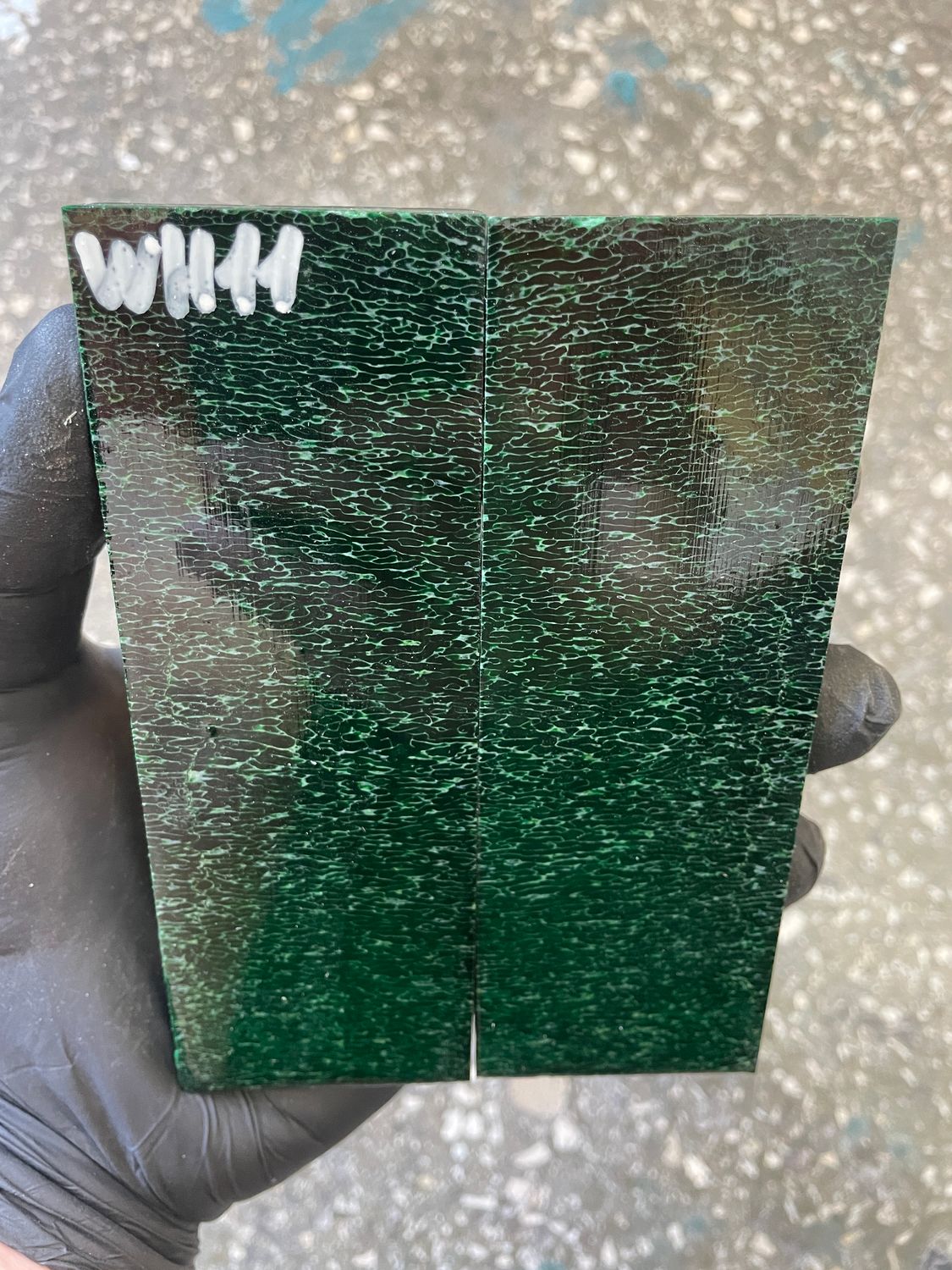 stabilized whale vertebra knife scales pair fossil handle material 5.23 inch WH11