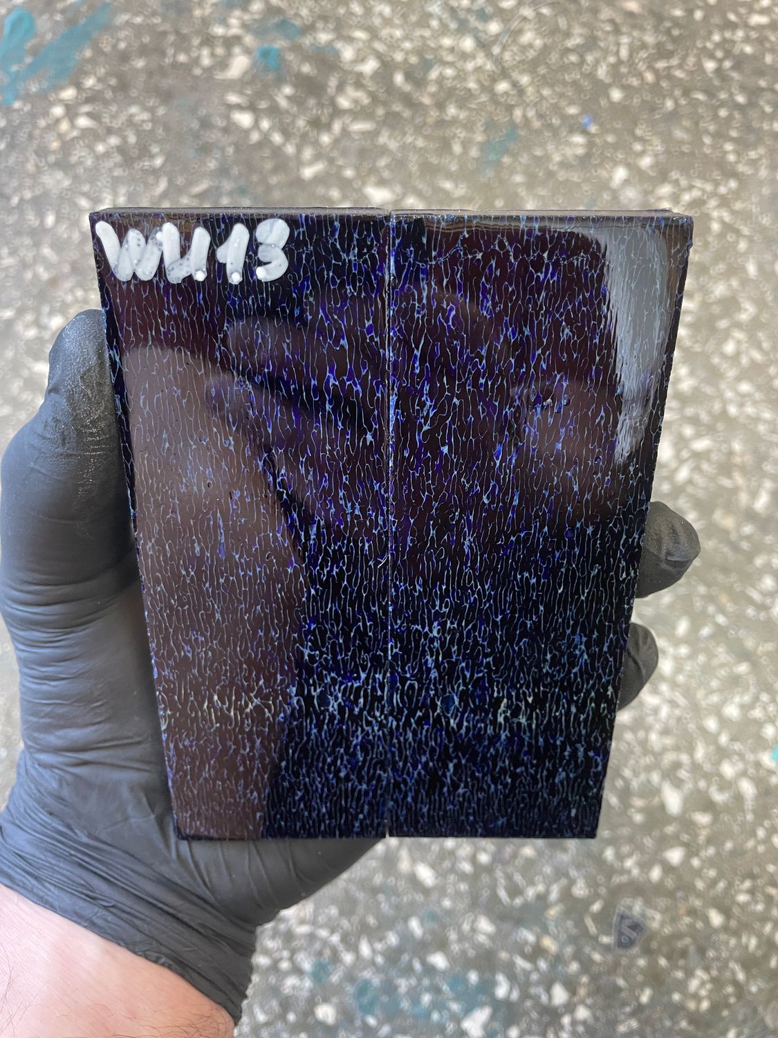 stabilized whale vertebra knife scales pair fossil handle material 5.19 inch WH13