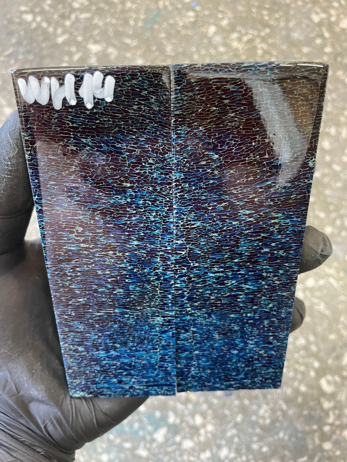 stabilized whale vertebra knife scales pair fossil handle material 5.19 inch WH14