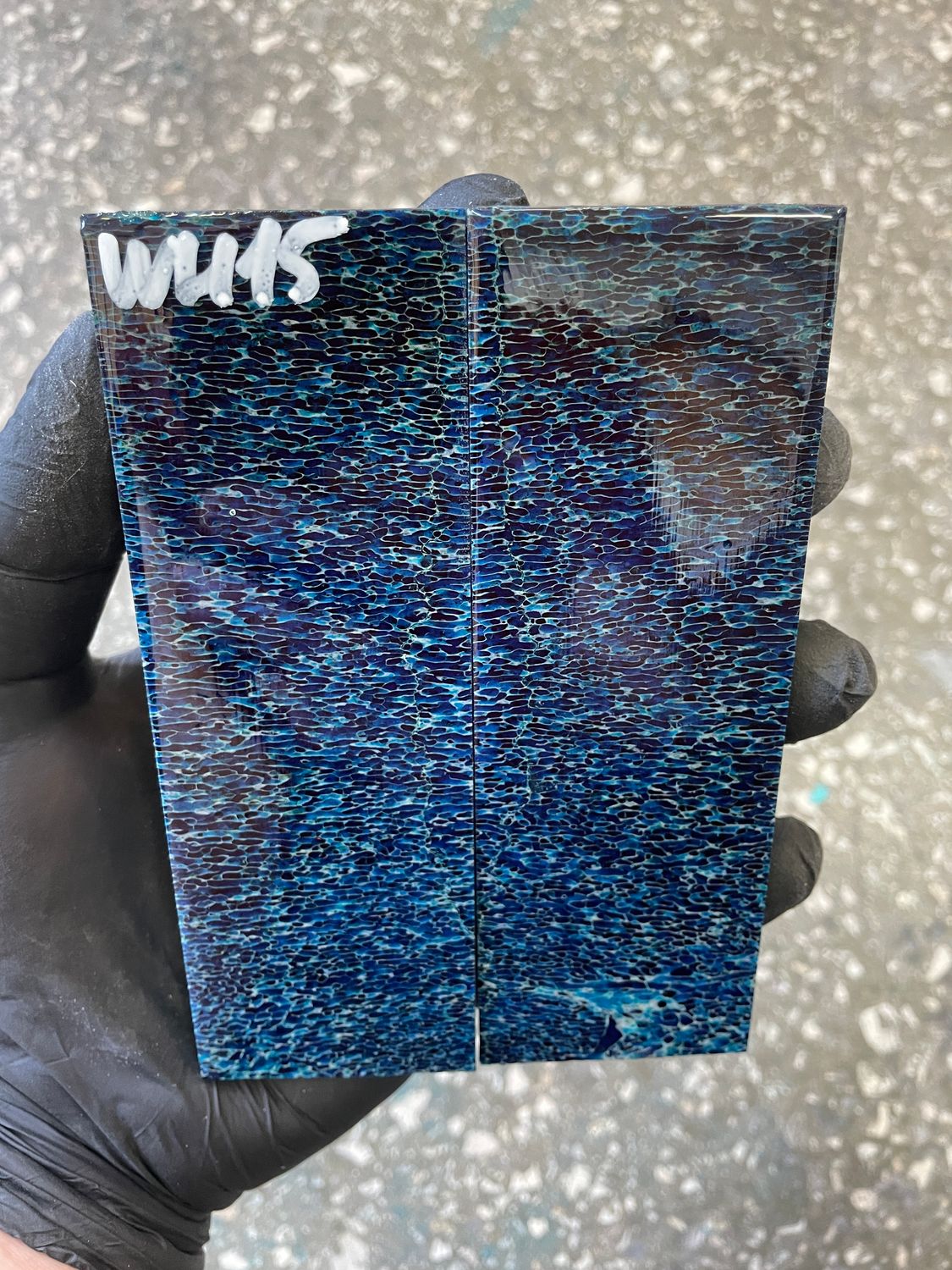 stabilized whale vertebra knife scales pair fossil handle material 5.19 inch WH15
