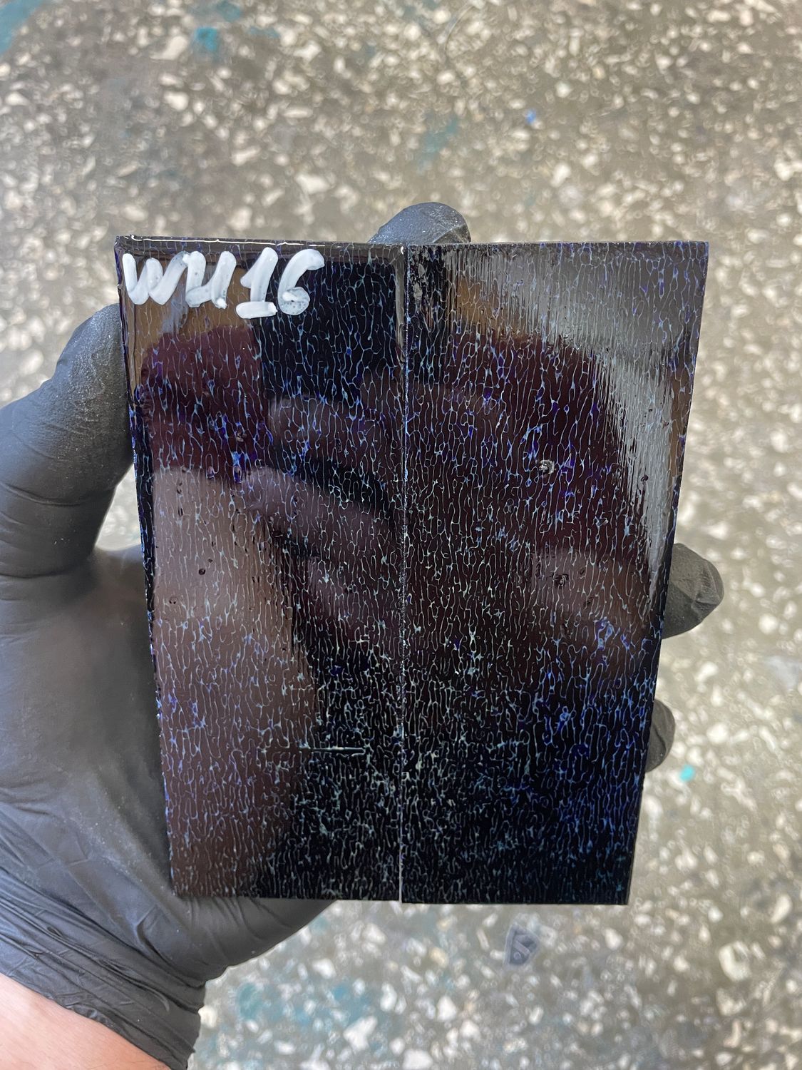 stabilized whale vertebra knife scales pair fossil handle material 5.15 inch WH16