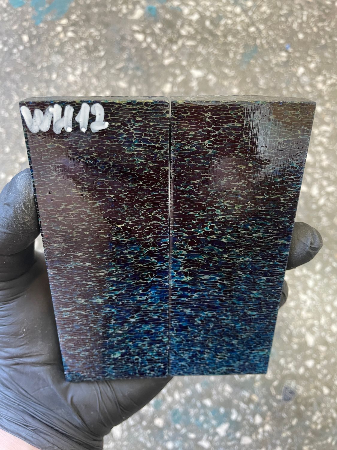 stabilized whale vertebra knife scales pair fossil handle material 5.15 inch WH12