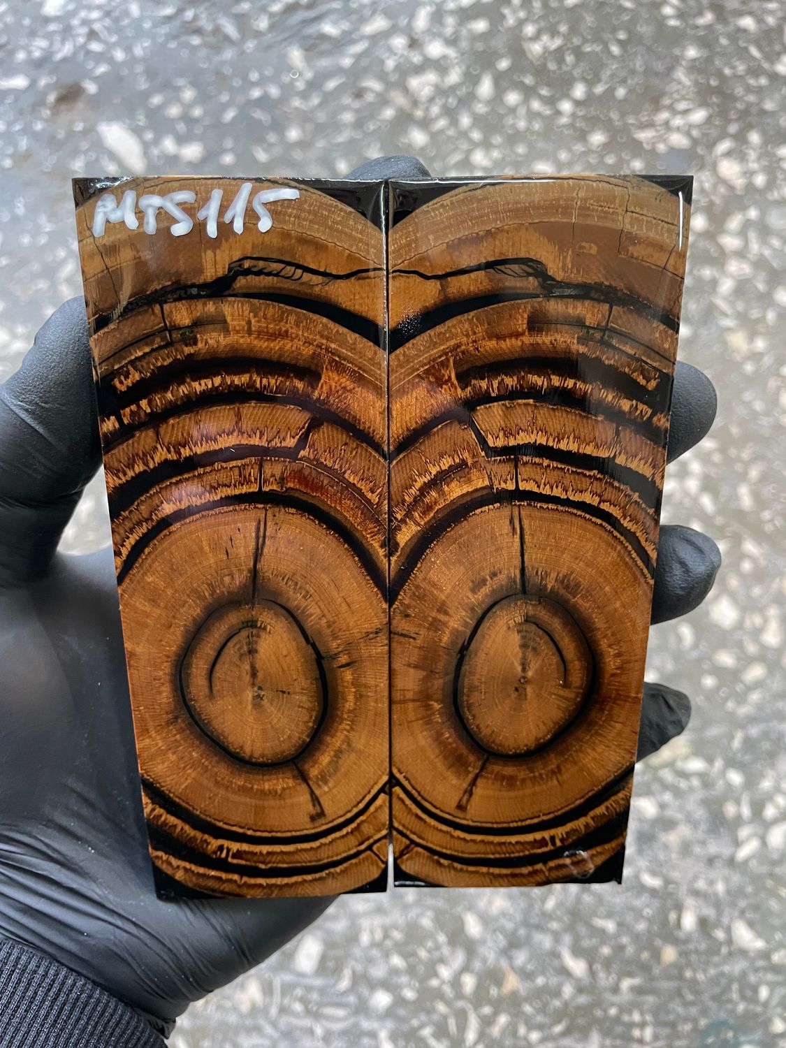 stabilized mammoth tusk knife scales pair fossil handle material MTS115