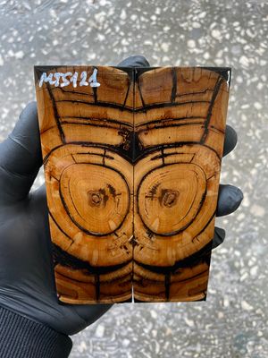 stabilized mammoth tusk knife scales pair fossil handle material MTS121