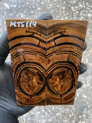 stabilized mammoth tusk knife scales pair fossil handle material MTS114