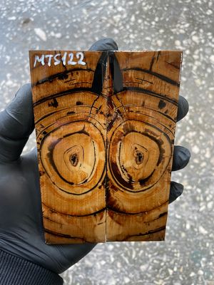 stabilized mammoth tusk knife scales pair fossil handle material MTS
122