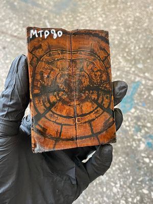 stabilized mammoth tusk knife scales pocket knife pair fossil material MTP80