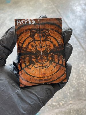 stabilized mammoth tusk knife scales pocket knife pair fossil material MTP83