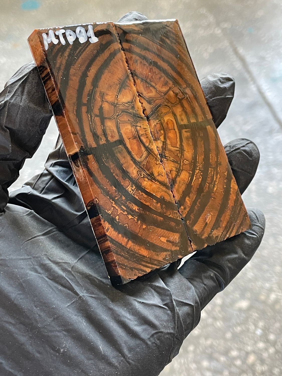 mammoth tusk scales for pocket knife handle stabilized ivory pair unique pattern
