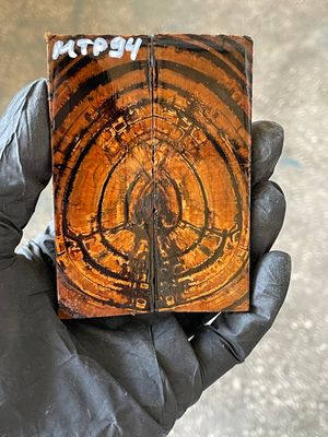 stabilized mammoth tusk knife scales pocket knife pair fossil material MTP94