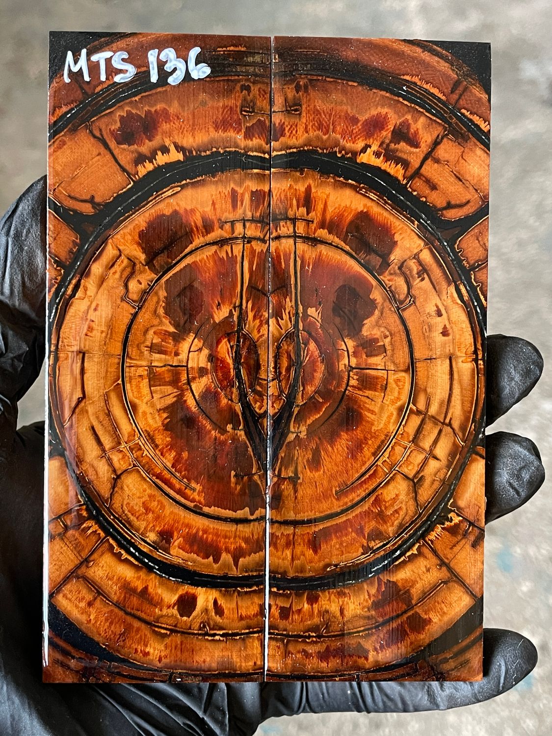 stabilized mammoth tusk knife scales pair fossil handle material MTS136