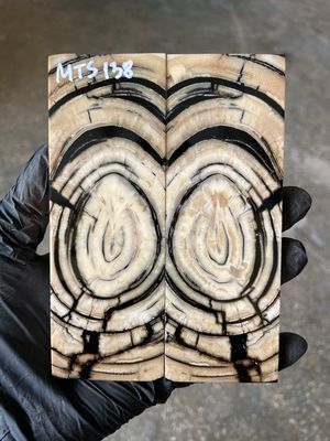 stabilized mammoth tusk knife scales pair fossil handle material MTS138