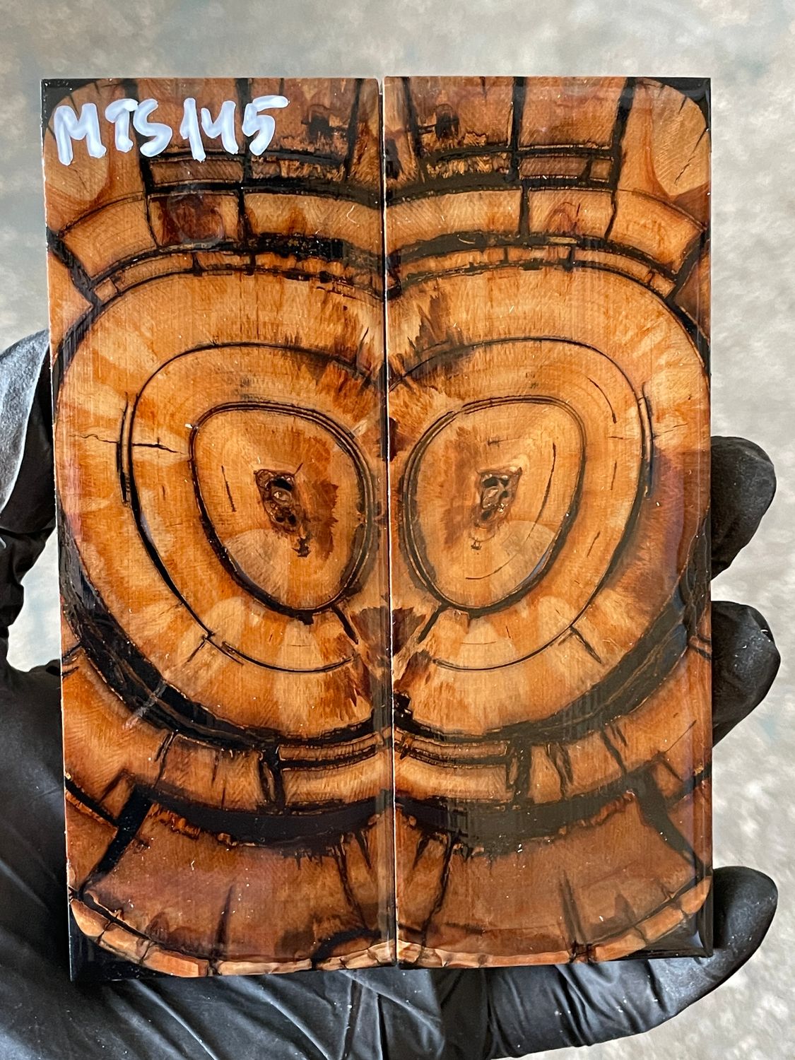 stabilized mammoth tusk knife scales pair fossil handle material MTS145