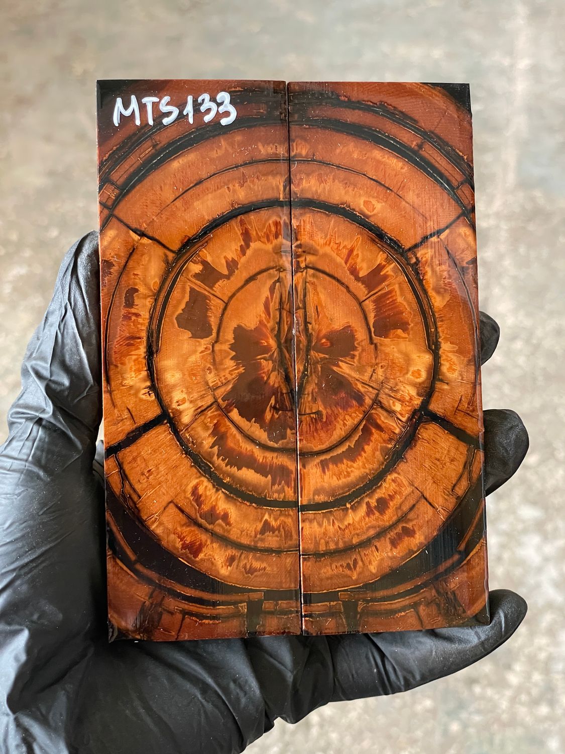 stabilized mammoth tusk knife scales pair fossil handle material MTS133