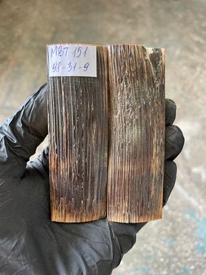 Mammoth Bark Tusk Knife Scales Fossil Pair 3.85×1.22×0.35 inch​​ MBT151