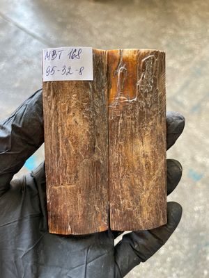 Mammoth Bark Tusk Knife Scales Fossil Pair 3.74×1.25×0.31 inch​​ MBT168