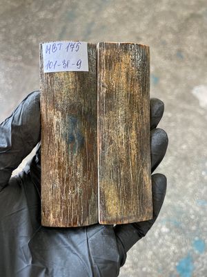 Mammoth Bark Tusk Knife Scales Fossil Pair 3.97×1.22×0.35 inch​​ MBT175
