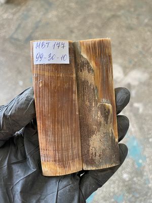 Mammoth Bark Tusk Knife Scales Fossil Pair 3.89×1.18×0.39 inch​​ MBT177