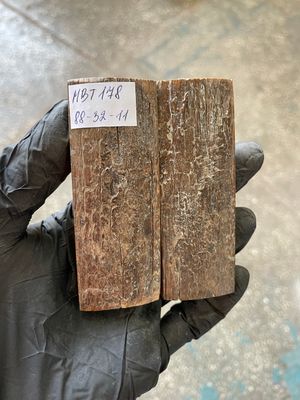 Mammoth Bark Tusk Knife Scales Fossil Pair 3.46×1.25×0.43 inch​​ MBT178
