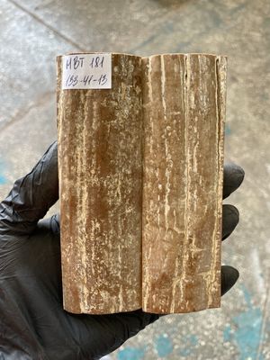 Mammoth Bark Tusk Knife Scales Fossil Pair 5.23×1.61×0.51 inch​​ MBT181