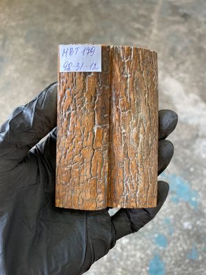 Mammoth Bark Tusk Knife Scales Fossil Pair 3.85×1.22×0.47 inch​​ MBT179