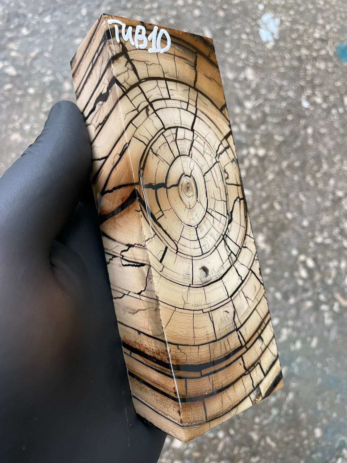 Mammoth Tusk Block Stabilized – Fossil Knife Handle Material for Custom Knives 5.31-1.81-1.22 inch TUB10